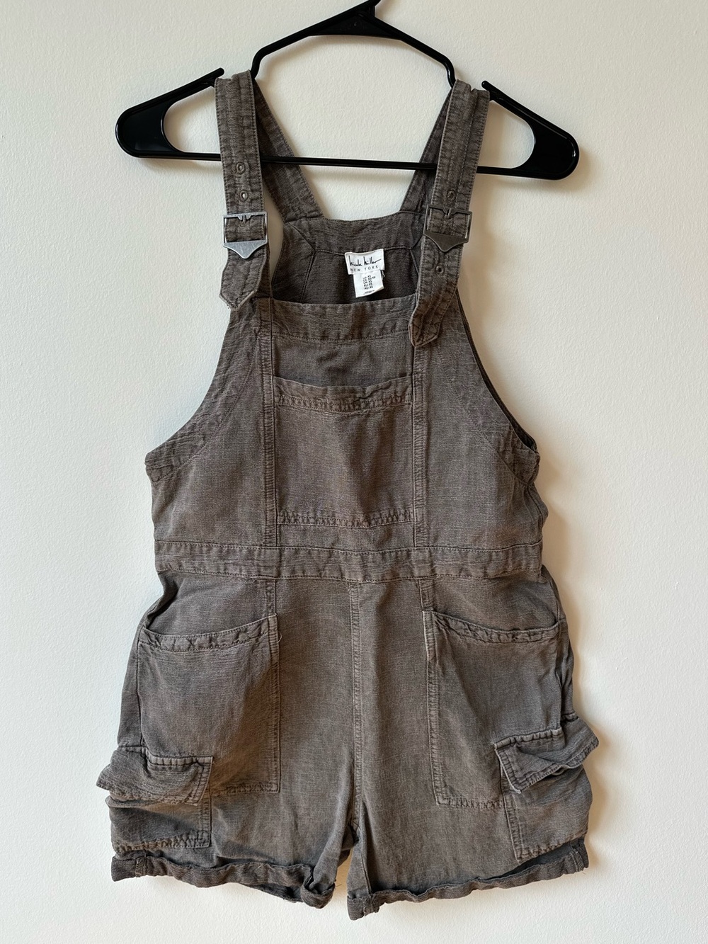 Nicole Miller Chocolate Brown Short Overalls